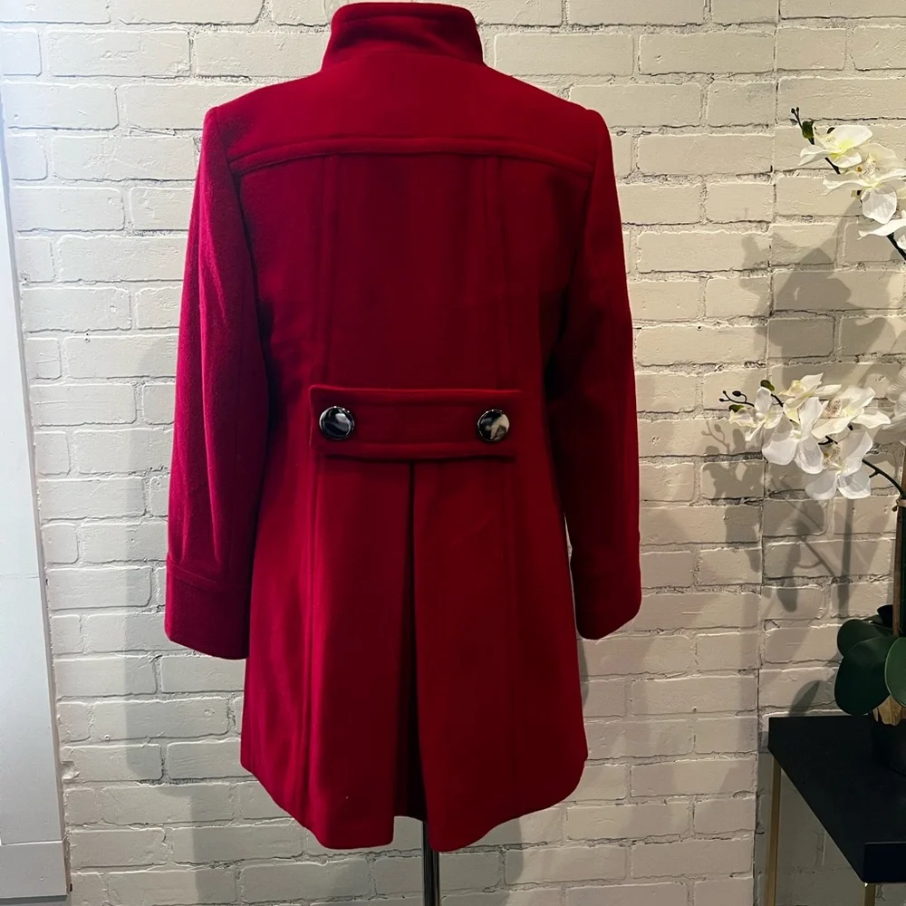 Style & Co petite Vibrant Red Wool Coat size M - Picture 4 of 8